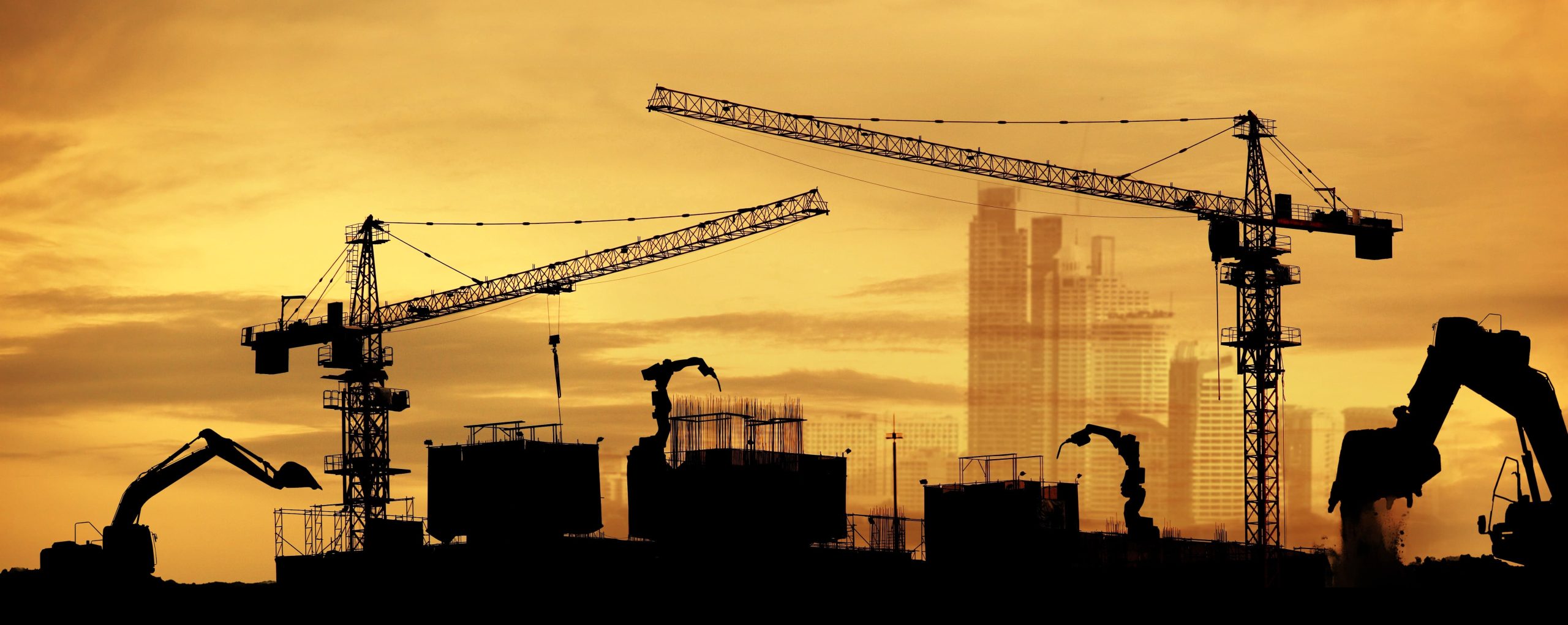 cranes on construction site